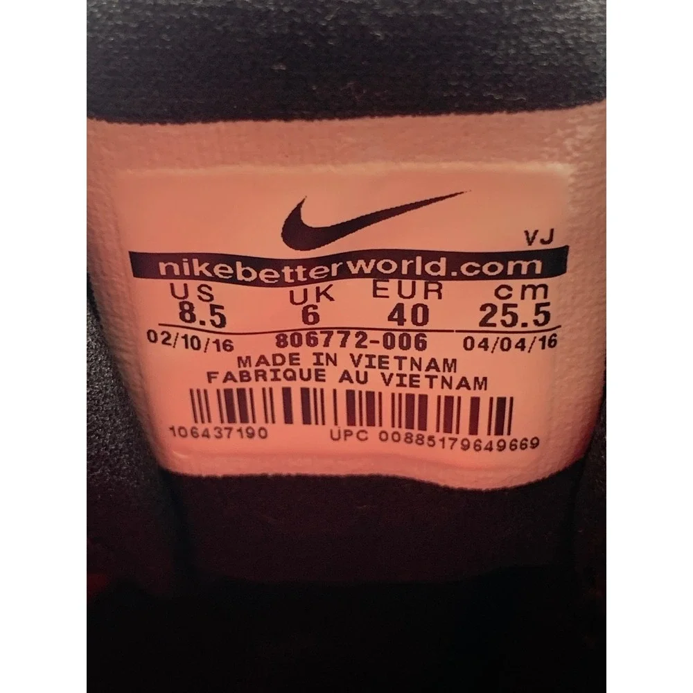 Nike Air Max 2016 Black Pink Orange Running Shoes 806772-006 Women's Sz 8.5